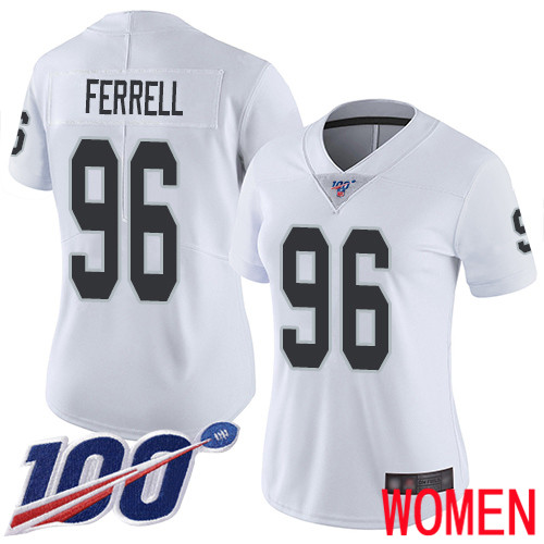 Oakland Raiders Limited White Women Clelin Ferrell Road Jersey NFL Football #96 100th Season Vapor Jersey